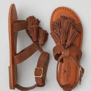 AE suede tassel sandals